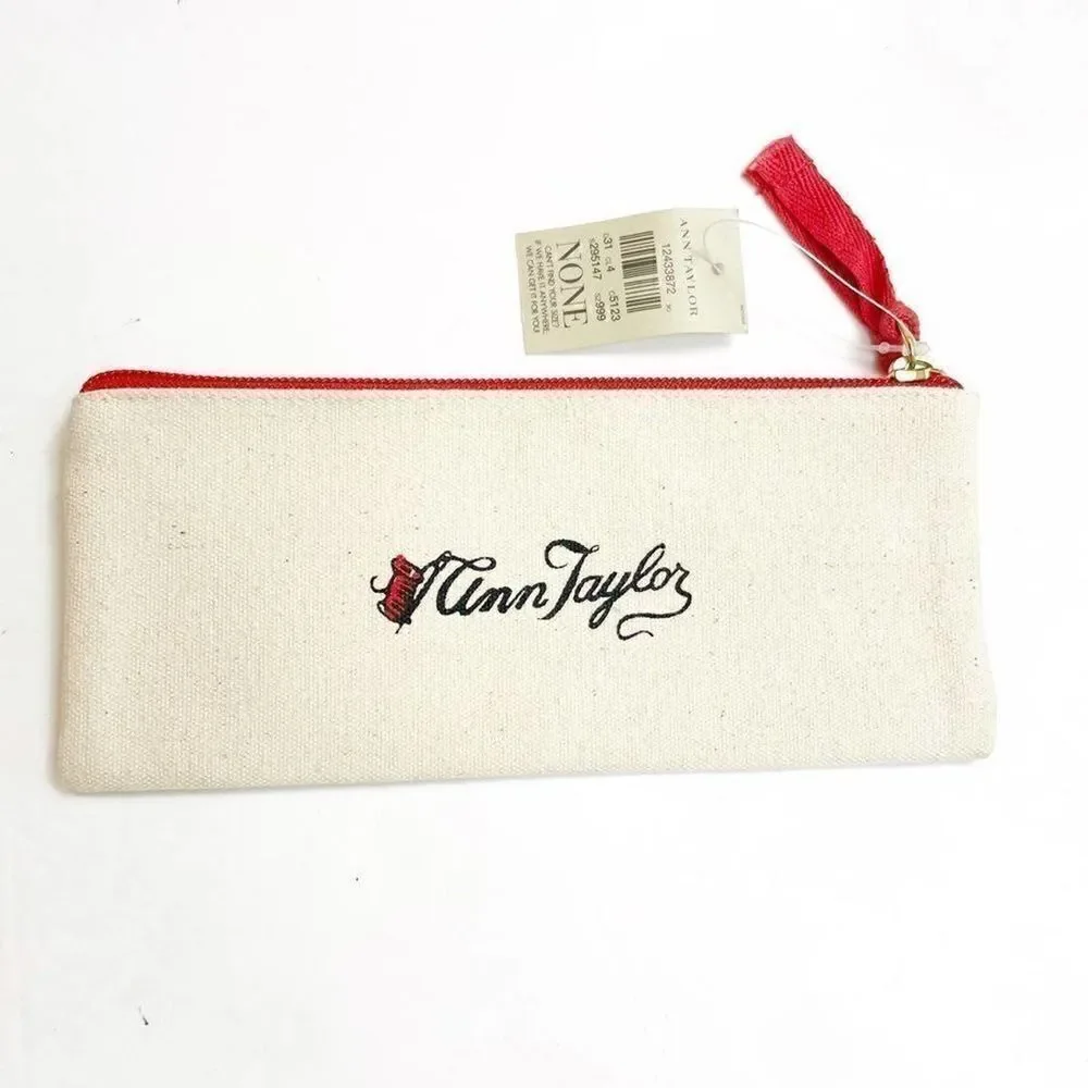 ANN Taylor NWT ‘Small Things Can Make Big Days’ Zippered Make Up Bag Pouch Case